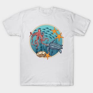 Sea Life Stamp T-Shirt